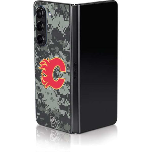 NHL Calgary Flames Camo Galaxy Z Fold5 5G Skin